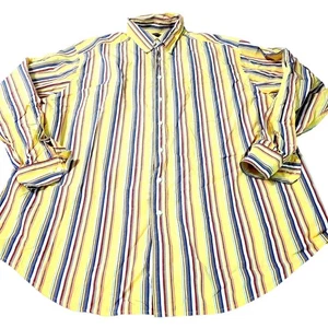 Roundtree & Yorke uomo bottoni multicolore taglia 2XLT cotone collo manica lunga - Foto 1 di 12