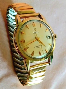 #206, Men's Vintage 50s Omega Seamaster Automatic Calendar Watch Arrowhead Dial - Picture 1 of 24