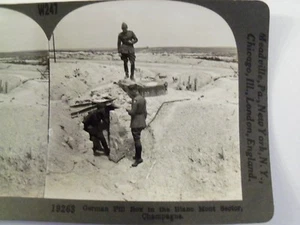 WW1 SCATOLA PORTAPILLOLE TEDESCA NEL SETTORE BLANC MONT CHAMPAGNE! CARTOLINA KEYSTONE STEREOVIEW - Foto 1 di 4
