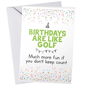 Funny & Rude Golf Birthday Card, Dad's Birthday Gift, Daddy, Golfing Dad - 0426 - Picture 1 of 8