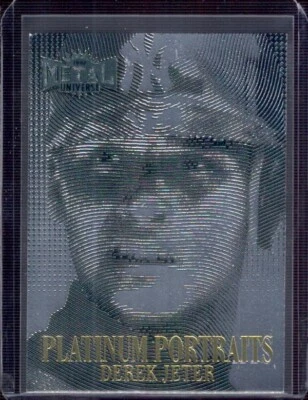 Derek Jeter 1997 Fleer Metal Universe Platino Retratos Inserto #4 Foto 1 de 2