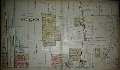 (XL17x30) Old 1902 Plat Map ~ NORTHEAST PART of the CITY of COUNCIL BLUFFS, IOWA - Image 1 of 3