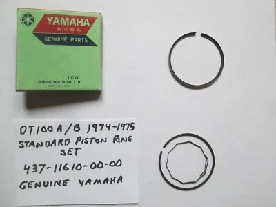 JUEGO DE ANILLOS ESTÁNDAR VINTAGE YAMAHA 1974 - 1975 DT100 A / B OEM NOS 437-11610-00-00 Foto 1 de 4