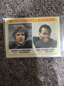 Mark Van Eeghen And Walter Peyton 1997 Rushing Leaders Card Rare