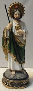SAN JUDAS TADEO SAINT JUDE APOSTLE ROBE STAFF RELIGIOUS FIGURINE STATUE - Picture 1 of 3