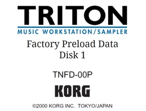 Korg Triton - Pro - Pro X - Factory Bank Preload Reset Disk TNFD-00P TNFD-01P