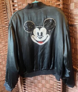 VINTAGE RARE Disney By JouJou MICKEY MOUSE Sequined Black Jacket Unsized READ - Picture 1 of 12
