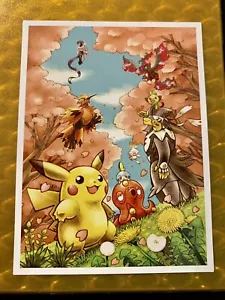 Custom Pikachu “Let's Have Fun!” Spring Pokeka Sticker Art , White Border Glossy - Picture 1 of 7