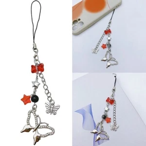Stylish Butterfly Keychain Lanyard String Bowknot Star Pendant Keyring Ornament - Zdjęcie 1 z 8