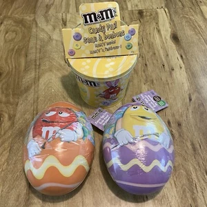 NEW M&M Collectible Easter Candy Tins Easter Eggs Candy Pail Lot Of 3 UNOPENED - Picture 1 of 9