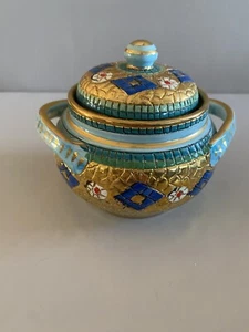Mosiac Italian Byzantine Sugar Bowl Ceramiche D’arte Sambuca Mariot CSNC - Picture 1 of 8