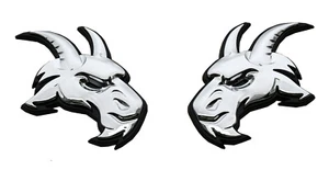 2x Chrome Custom Head Emblem for Ram 1500 2500 3500 Fender badge Hellcat Style - Picture 1 of 3