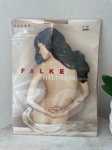 Falke Shelina Golden Shimmer Ultra Transparent Golden Toeless Tights Hose - Picture 1 of 3