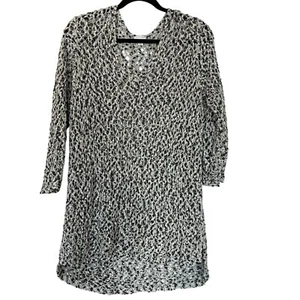 Maglione J. Jill maglia aperta all'uncinetto scollo a V tunica copricostume boho grande alto - Foto 1 di 5