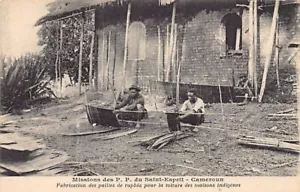 Kamerun - Herstellung von Raffia-Strohhalmen zur Überdachung von Einheimischenhäusern - Publ. - Bild 1 von 2
