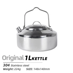 Mini Camping Kettle 1L Water Kettle Lightweight Tea Coffee Pot Outdoor Tableware - Picture 1 of 15