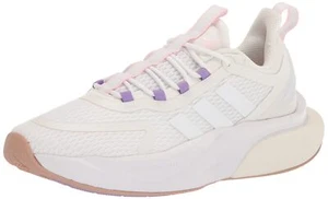 adidas Women's Alphabounce+ Sneaker, White/White/White, 9 - Picture 1 of 9
