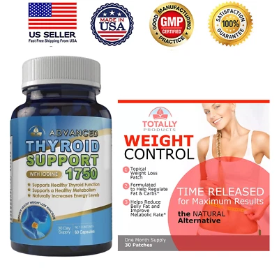 Parche tópico de pérdida de peso suplementos de yodo para aumentar el metabolismo de apoyo a la tiroides Foto 1 de 4
