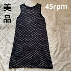 Beautiful item [45rpm] Knit dress, sleeveless, cotton, polka dot pattern, black