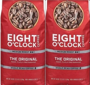 Eight O'Clock Original Medium Roast Ganze Bohne Kaffee, (40 Unzen) - 2 Stück - Bild 1 von 5