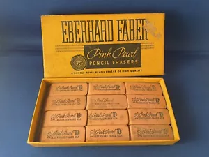 Vintage Eberhard Faber NOS Pink Pearl 100 Double Bevel Pencil Eraser USA & Box - Picture 1 of 10