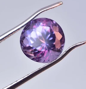 Piedra preciosa suelta redonda de alejandrita con cambio de color natural de 3,10 quilates certificada AGL - Imagen 1 de 6