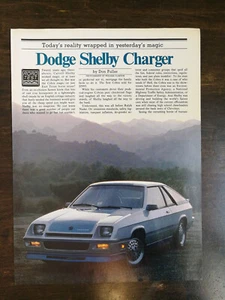 Caricabatteria Dodge Shelby vintage 1983 4 pagine articolo originale 1022 - Foto 1 di 3