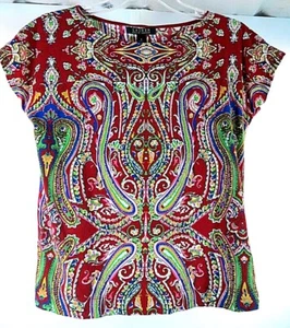 Damen Gr. S Shirt Paisley Print T-Shirt Rundhals Stretch Lauren by Ralph Lauren - Bild 1 von 5