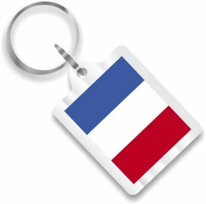 French Flag Plastic Key Chain - Picture 1 of 1