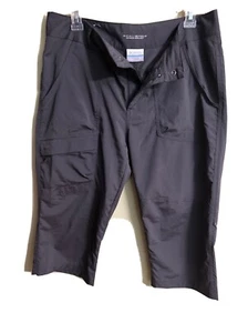 Columbia Womens Size 10 Dark Gray/Blk Omni Shield Cargo Crop Pants - Picture 1 of 7
