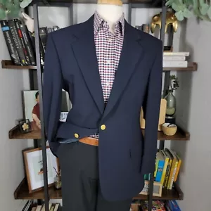 Wimbledon of England Herren Sport Mantel Blazer Zwei Knopf Navy Blau Poly Wolle 43R - Bild 1 von 19