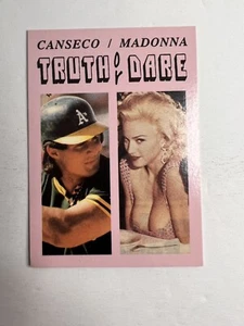 Madonna Jose Canseco TRUTH OR DARE PROMO Oddball Baseballkarte 1991 c1 - Bild 1 von 5