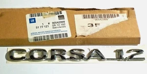 FABRICANTE DE EQUIPOS ORIGINALES Vauxhall Opel Corsa!.2, Corsa B GM 90542999 inscripción emblema insignia - Imagen 1 de 5