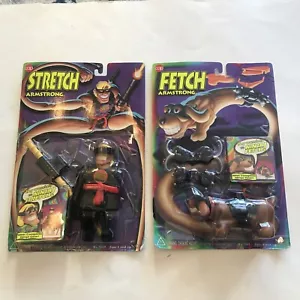 FETCH ARMSTRONG & STRETCH ARMSTRONG NINJA 1994 VINTAGE MOC CAP TOYS SEALED RARE - Picture 1 of 10