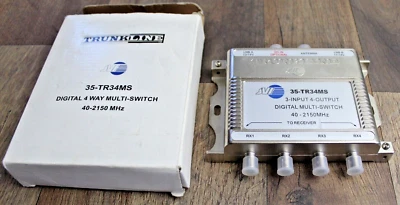Trunkline 35-TR34MS Digital 4 Way Multi-Switch 40-2150 Mhz Satellite Signal - Image 1 of 2