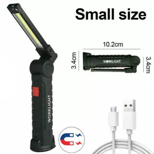 1/2* Rechargeable LED COB Work Light Mechanic Base Flashlight Lamp Torch Bright - Picture 1 of 16