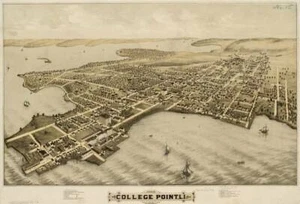 Poster - College Point NY Vintage Pictorial Map (1876) - Picture 1 of 21