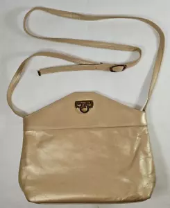 Easy Spirit Purse Tan Shoulder Bag Crossbody Strap Leather Made in USA 9" wide - Picture 1 of 9