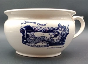 Vintage Antique Mme. Worth's Corset Advertisement Ironstone Chamber Pot England - Picture 1 of 18