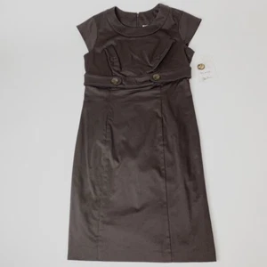 Vintage Damen braun Oleg Cassini Freizeitkleid Größe 6 neu mit Etikett - Bild 1 von 6