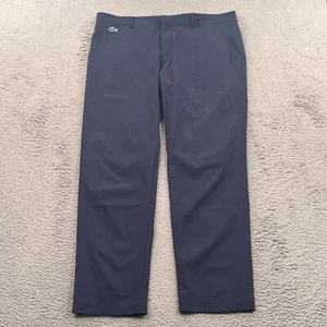 Lacoste Sport Men's Pants 38x32 Performance Golf Chino Flat Front Logo Blue - Picture 1 of 12