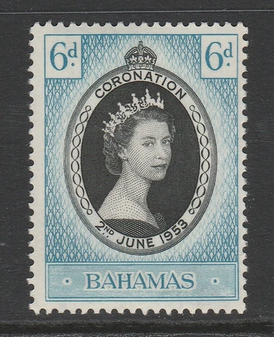 Bahamas 1953 Coronation SG 200 Mnh Cover