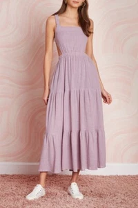 Women Tiered Maxi Sundress, Elastic Band Shoulder Strap Backless, Size S/M/L - Picture 1 of 3