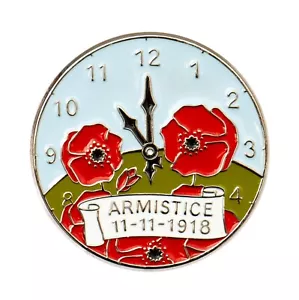 Armistice Enamel Memorial Round Badge 11th November 1918 11-11-18 - New - Foto 1 di 1