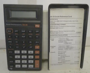 Texas Instruments BA-35 Business Analyst Taschenrechner + Abdeckung & Ref Guide - GETESTET B - Bild 1 von 10