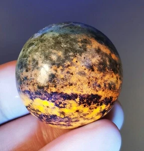 Raw NATURAL Blue Lapis Quartz Sphere Ball UV Reactive Reiki Stone Healing - Picture 1 of 12