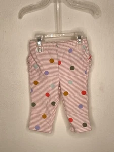 Old Navy Ruffle Bottom Leggings Baby Girls Size 3/6 Months Stretch Pink Dotted - Picture 1 of 4