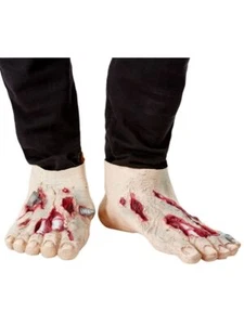 Zombie Bloodied Feet Halloween Corpse Horror Latex Costume Accessory Adult Mens - Picture 1 of 1
