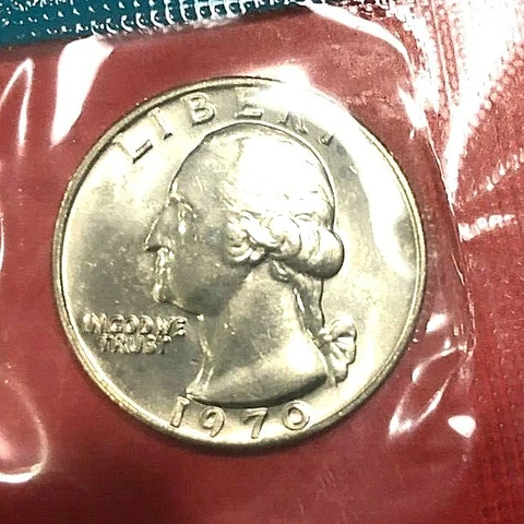 1970  P Washintgon Quarter  In Mint Cello  KEY DATE (Free Shipping) Cover