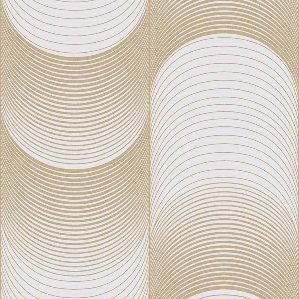 Graham & Brown 115075 Eclipse Pearl and Gold Non-Woven Removable Wallpaper - Image 1 of 3